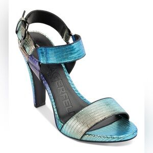 Karl Lagerfeld Paris Women’s Cieone Ankle-Strap Sandal. Size 8.5 US. NWB